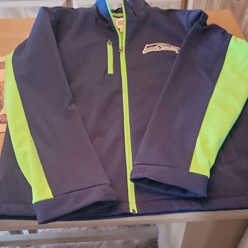 Seattle Seahawks Navy and Neon Green Jacket